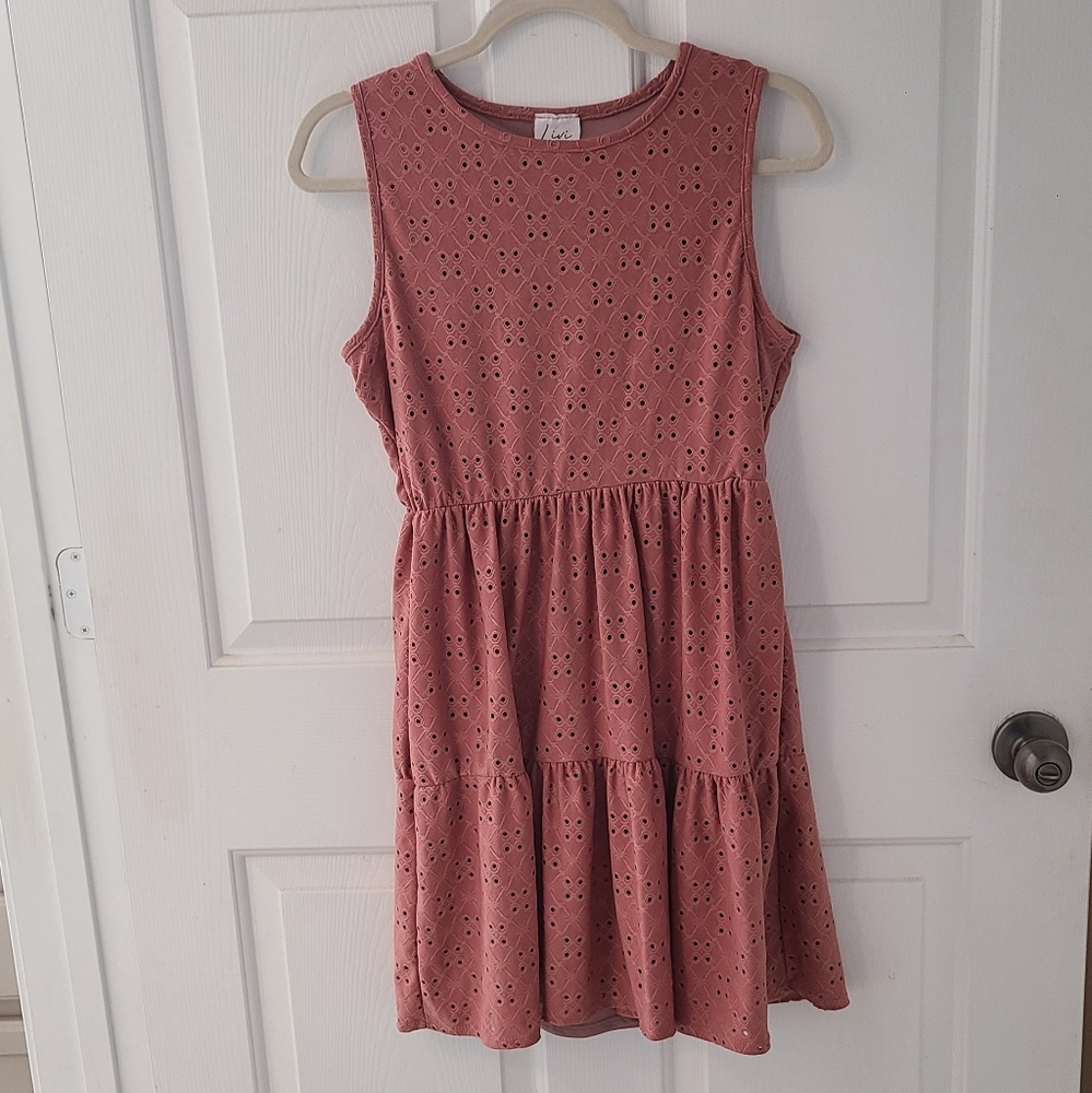Dusty Rose Eyelet Dress